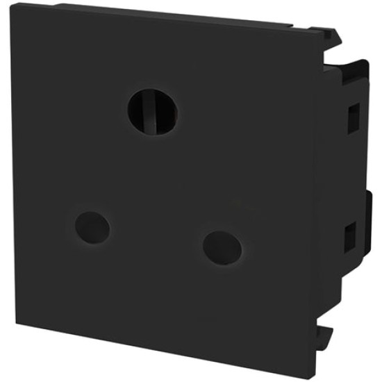 5Amp Euro Module Socket in Black with Bespoke Brown Option